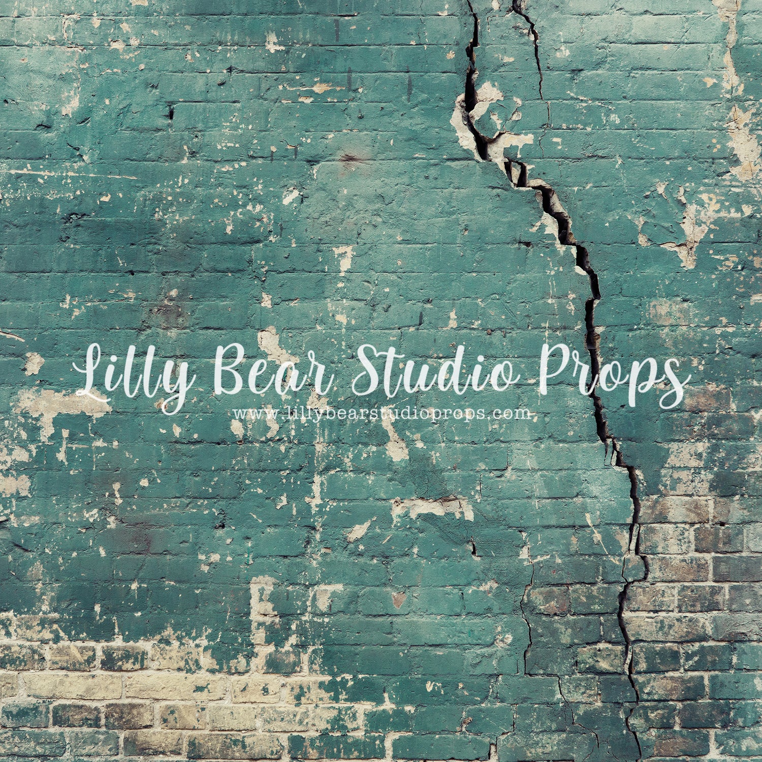 Rio Brick Wall by Lilly Bear Studio Props sold by Lilly Bear Studio Props, blue brick - blue brick wall - blue cracked