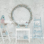 Robin Blue Room by Lilly Bear Studio Props sold by Lilly Bear Studio Props, blue floral - blue flower - blue flowers