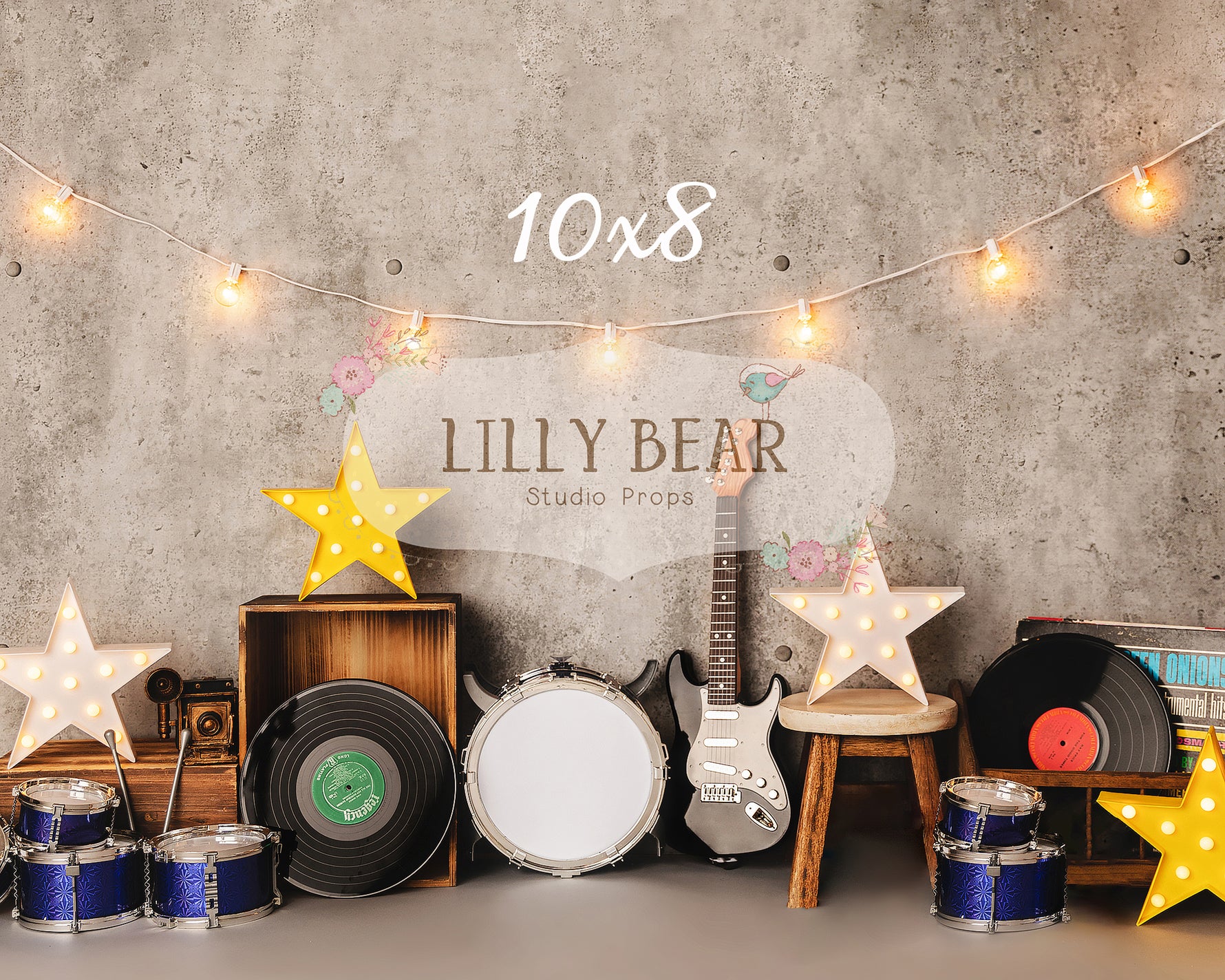 I Love Rock & Roll by Meagan Paige Photography sold by Lilly Bear Studio Props, FABRICS - music - musician - rock and r