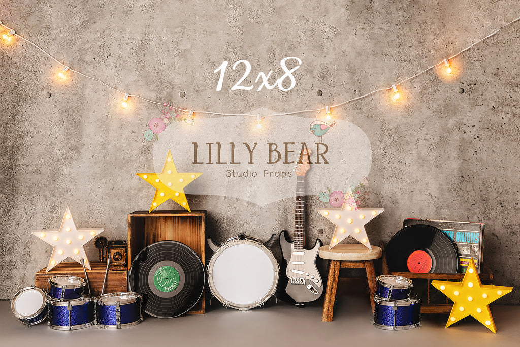 I Love Rock & Roll by Meagan Paige Photography sold by Lilly Bear Studio Props, FABRICS - music - musician - rock and r