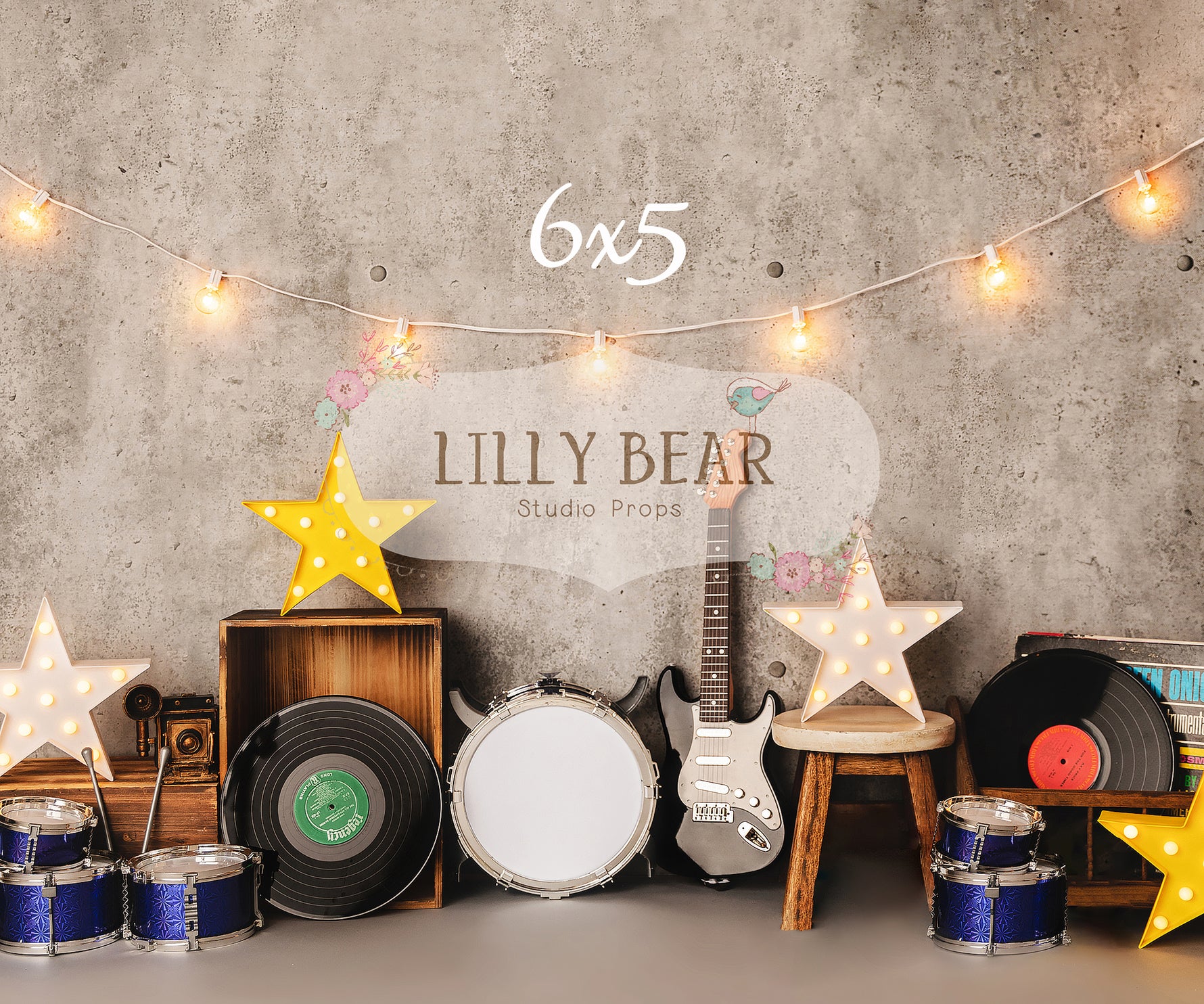 I Love Rock & Roll by Meagan Paige Photography sold by Lilly Bear Studio Props, FABRICS - music - musician - rock and r