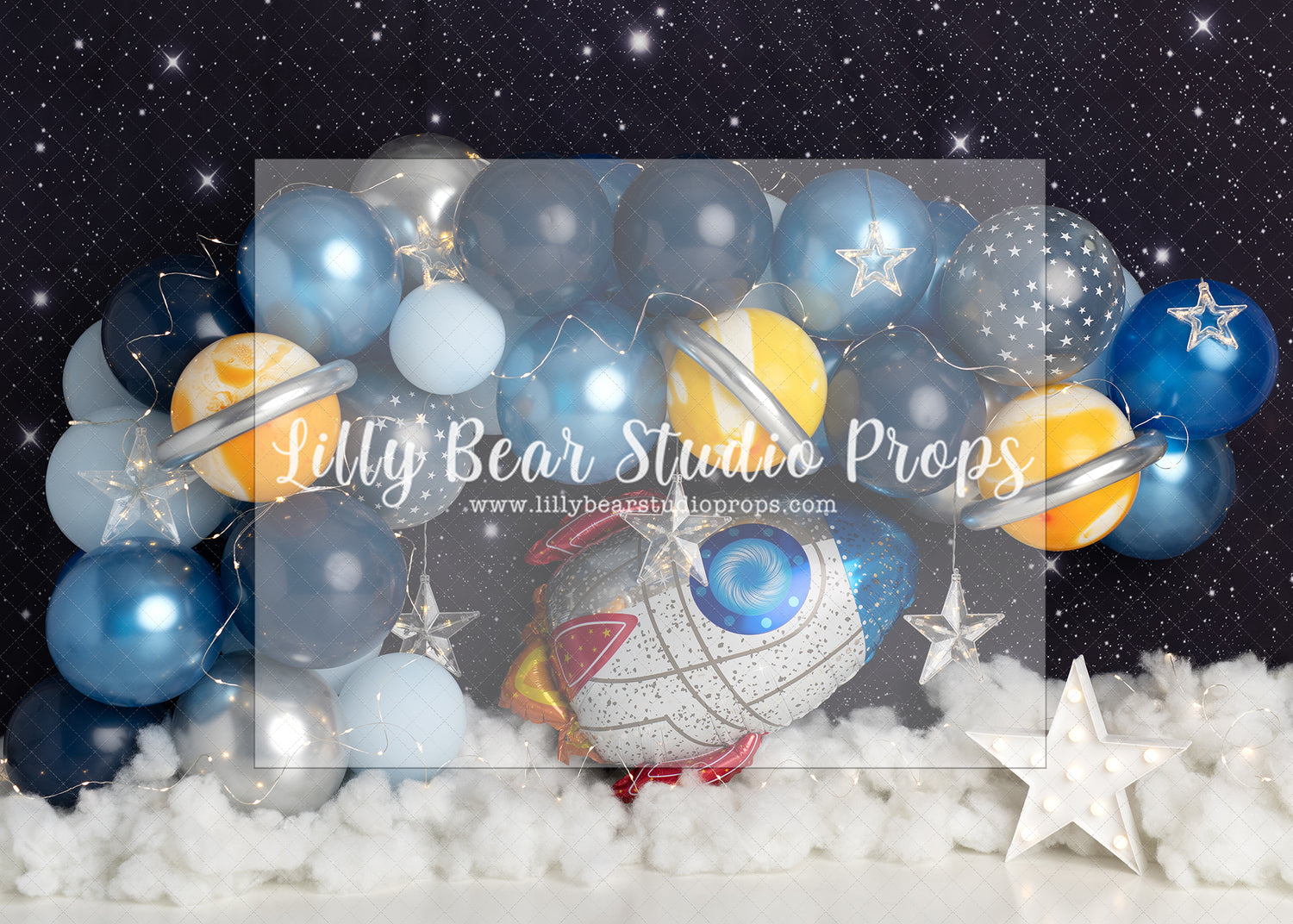 Rocket Ship - Lilly Bear Studio Props, balloon garland, galaxy, galaxy sky, galaxy space, outerspace, space, space and stars, space balloon gar, spacecraft, spaceship, white spaceship