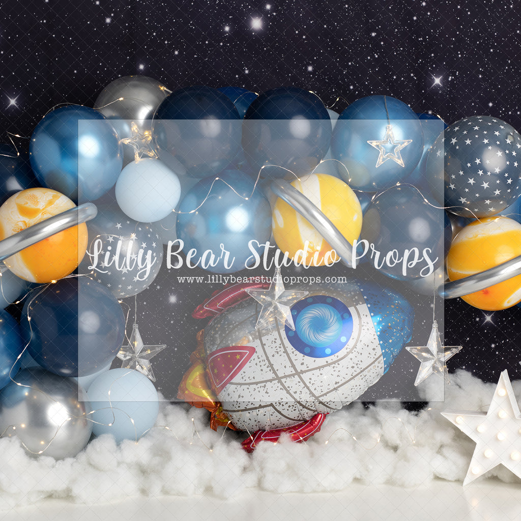 Rocket Ship - Lilly Bear Studio Props, balloon garland, galaxy, galaxy sky, galaxy space, outerspace, space, space and stars, space balloon gar, spacecraft, spaceship, white spaceship