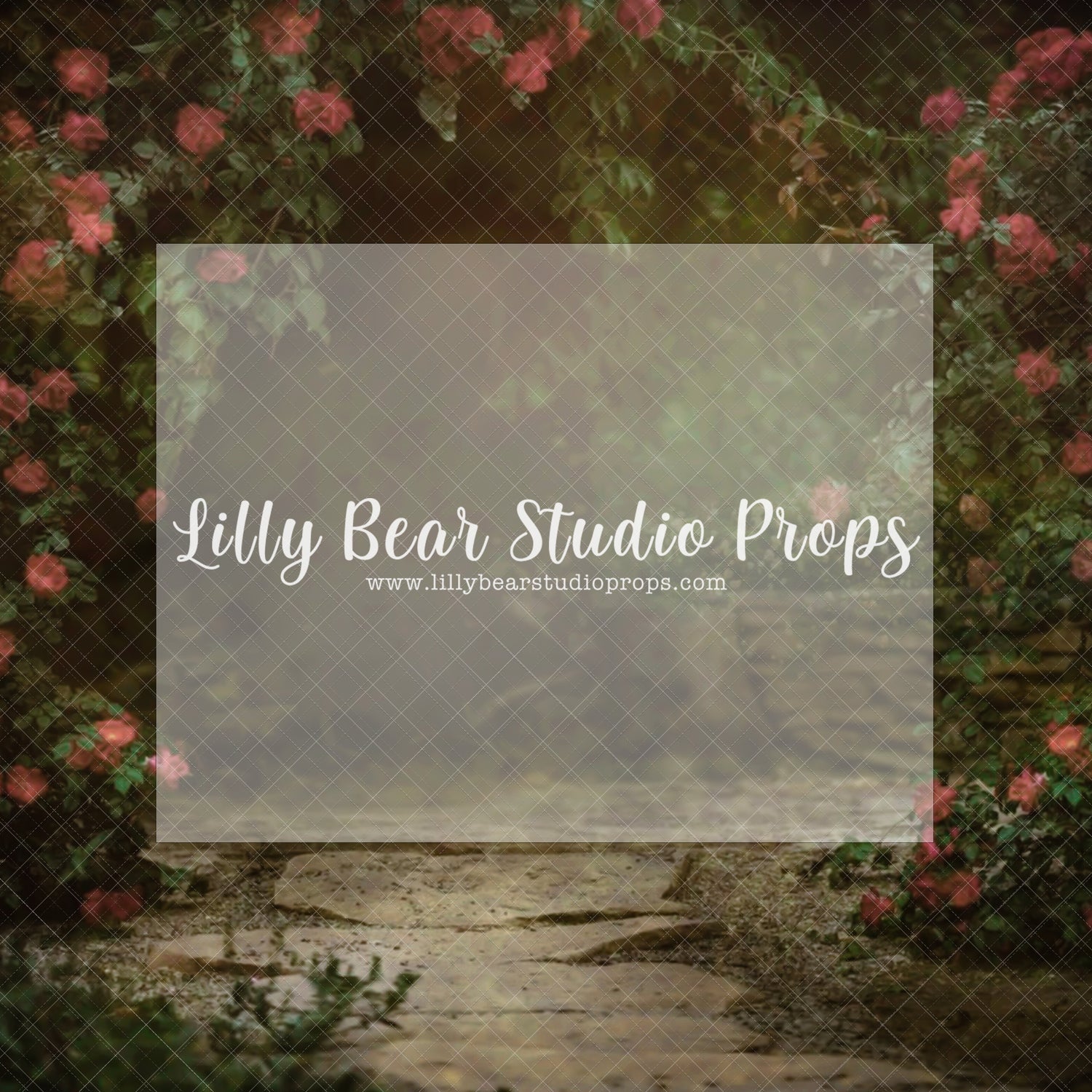 Rose Garden Path Pink - Lilly Bear Studio Props, colourful rainbow, Fabric, FABRICS, fairy, fairy garden, floral fairy path, floral garden, floral path, flower path, garden, garden path, pink flowers, spring, spring archway, spring blooms, spring floral, spring flowers, spring garden, spring ladder, spring ladders, spring time, spring tree, spring wall, springtime, tulip, tulips, white cherry blossoms