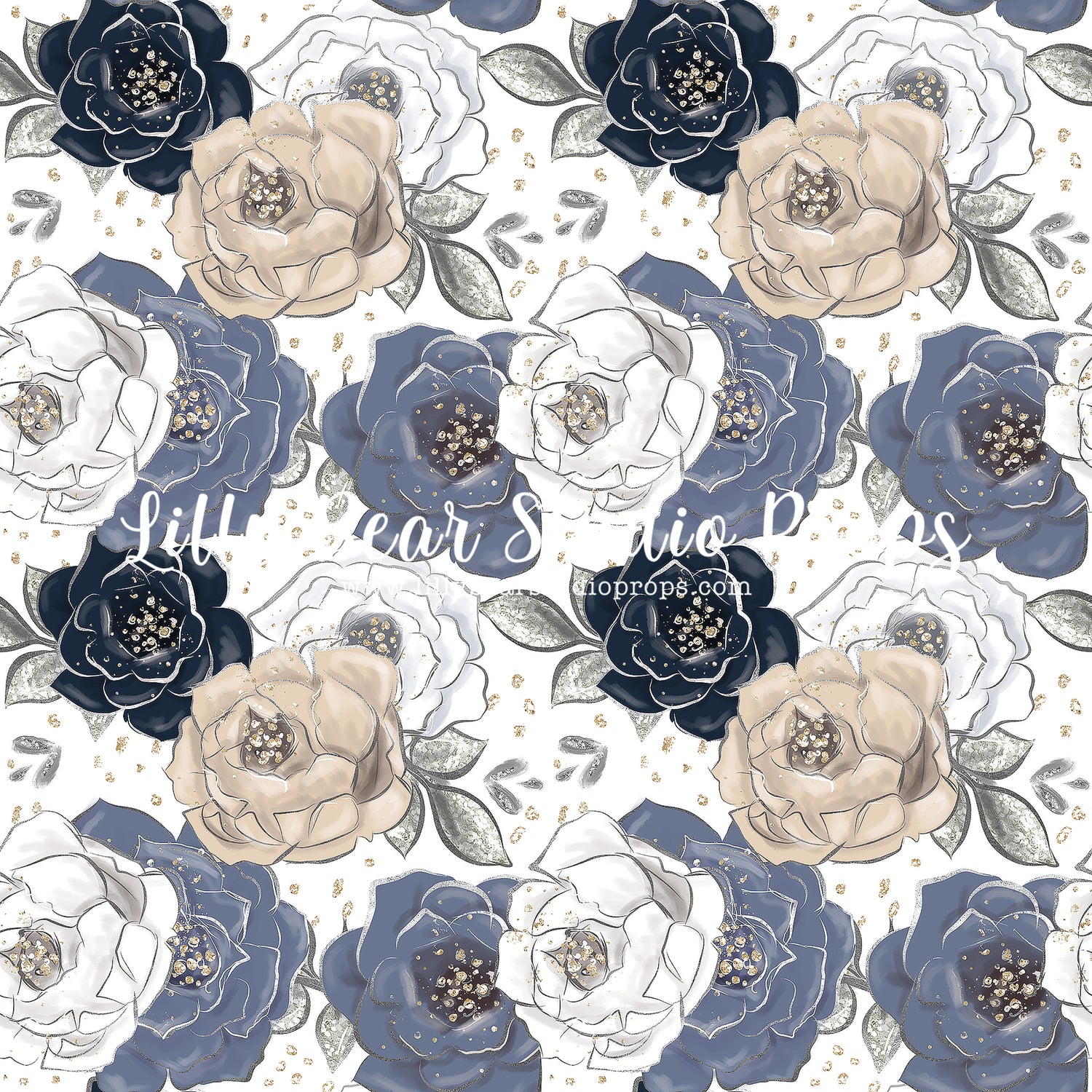 Roses Are Blue by Lilly Bear Studio Props sold by Lilly Bear Studio Props, black - black and silver - black roses - blu