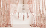 Royal Engagement - Lilly Bear Studio Props, beads, birthday girl, chandelier, crystal beads, gold chandelier, greenery, one, pink, pink birthday, pink curtains, pink tassles, royal, royalty, tassles