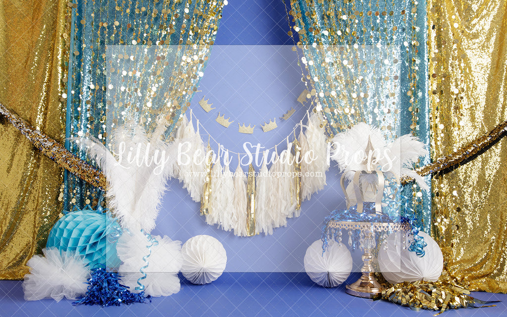 Royal Party - Lilly Bear Studio Props, beads, birthday, boy birthday, chandelier, crystal beads, feathers, gold chandelier, gold crown, gold tassles, king, king crown, one, prince, prince crown, royal, royal feathers, royal gold beads, royal palace, royalty, tassles