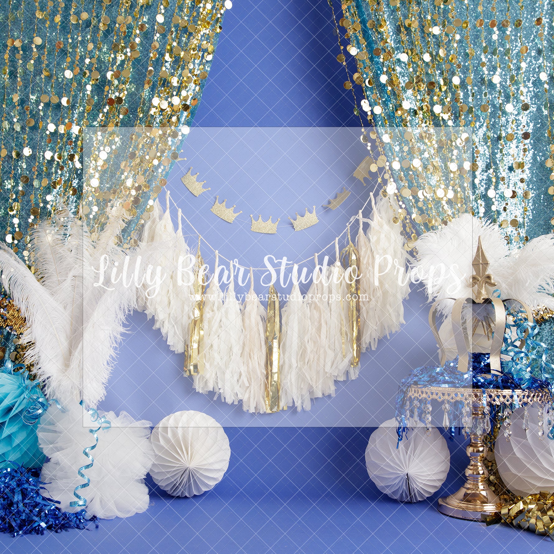 Royal Party - Lilly Bear Studio Props, beads, birthday, boy birthday, chandelier, crystal beads, feathers, gold chandelier, gold crown, gold tassles, king, king crown, one, prince, prince crown, royal, royal feathers, royal gold beads, royal palace, royalty, tassles