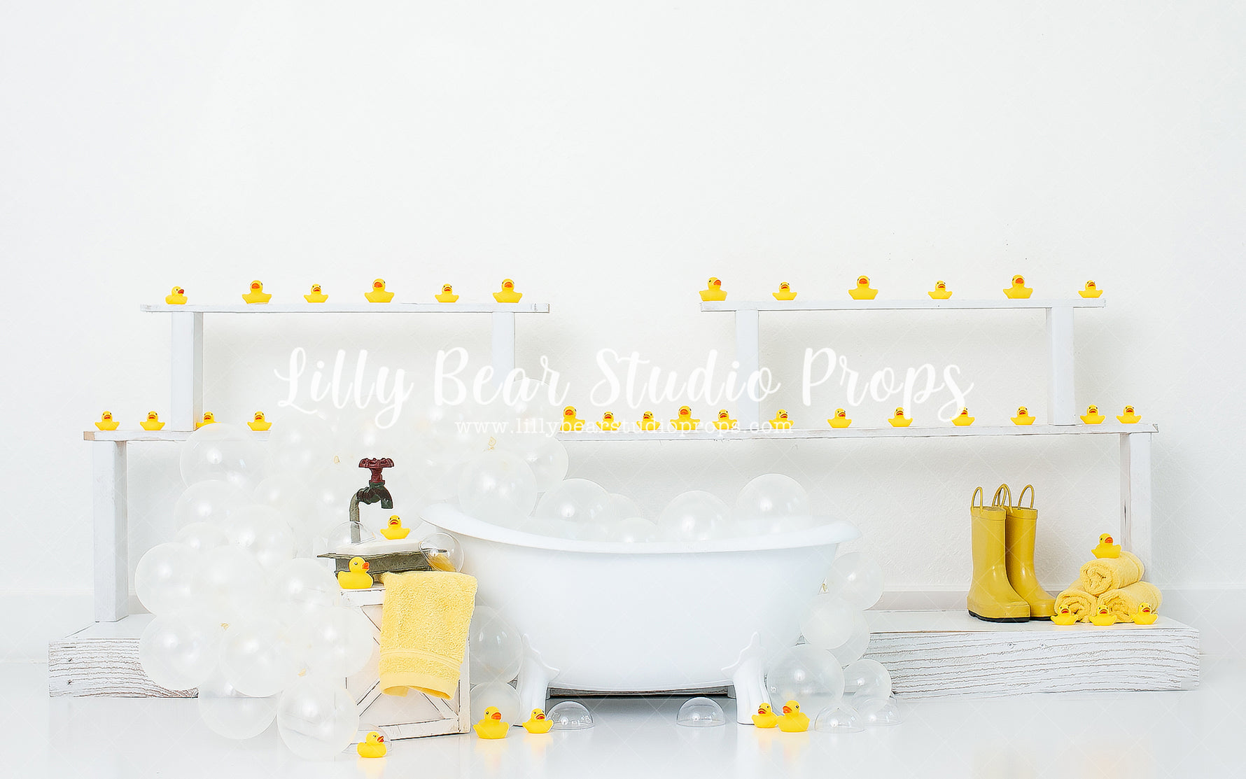 Rubber Ducky by Karissa Knowles Photography sold by Lilly Bear Studio Props, april showers - clouds - fabric - fine art