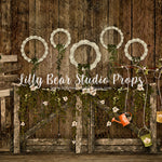 Rustic Ivy Lace Fence - Lilly Bear Studio Props, baking, banner, barn, barndoors, blue floral, blue wood, bunny, bunny one, Bunting Banner, bush, bushes, carrot, carrot banner, carrots, easter, easter backdrop, easter baking, easter basket, easter bunny, easter egg, easter eggs, exposed brick, FABRICS, fence, floral, florals, flower box, girls, happy easter, lavendar, lavender, lavender floral, pink bunny, rabbit, shed, some bunnies one, some bunny is one, some bunny's one, spring, springtime