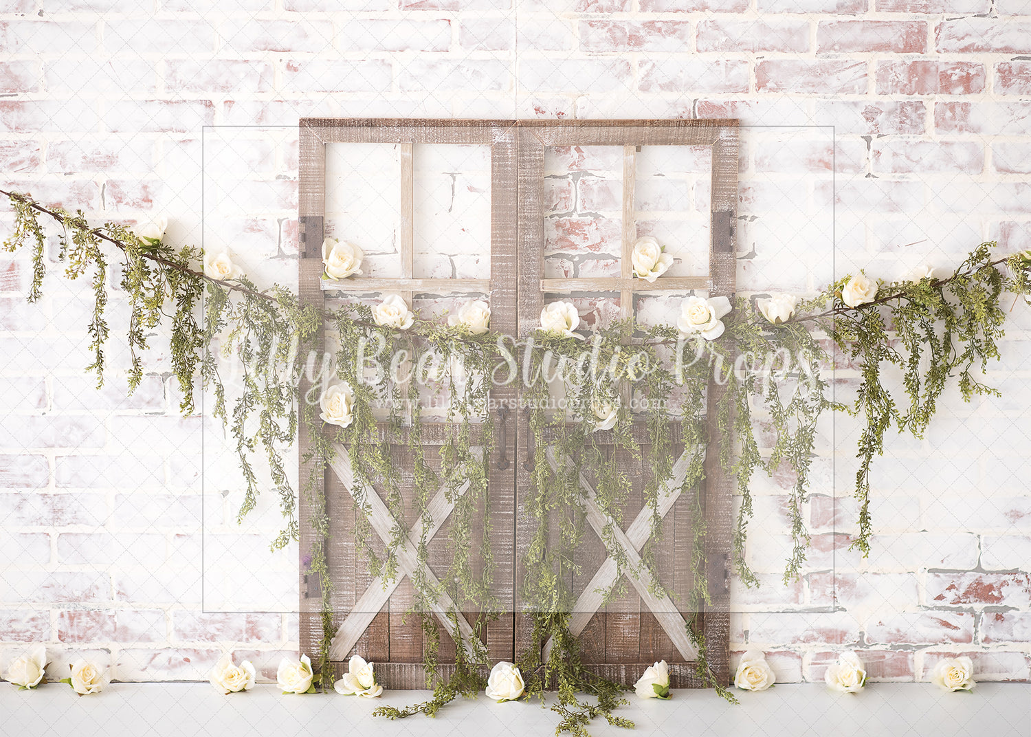 Rustic Spanish Moss Roses - Lilly Bear Studio Props, blush roses, blushing, doors, FABRICS, floral, floral boho, floral doors, flower garden, girl, pastel pink flowers, pink flowers, pink rose, pink roses, rose, roses, rustic doors, spring doors, white roses