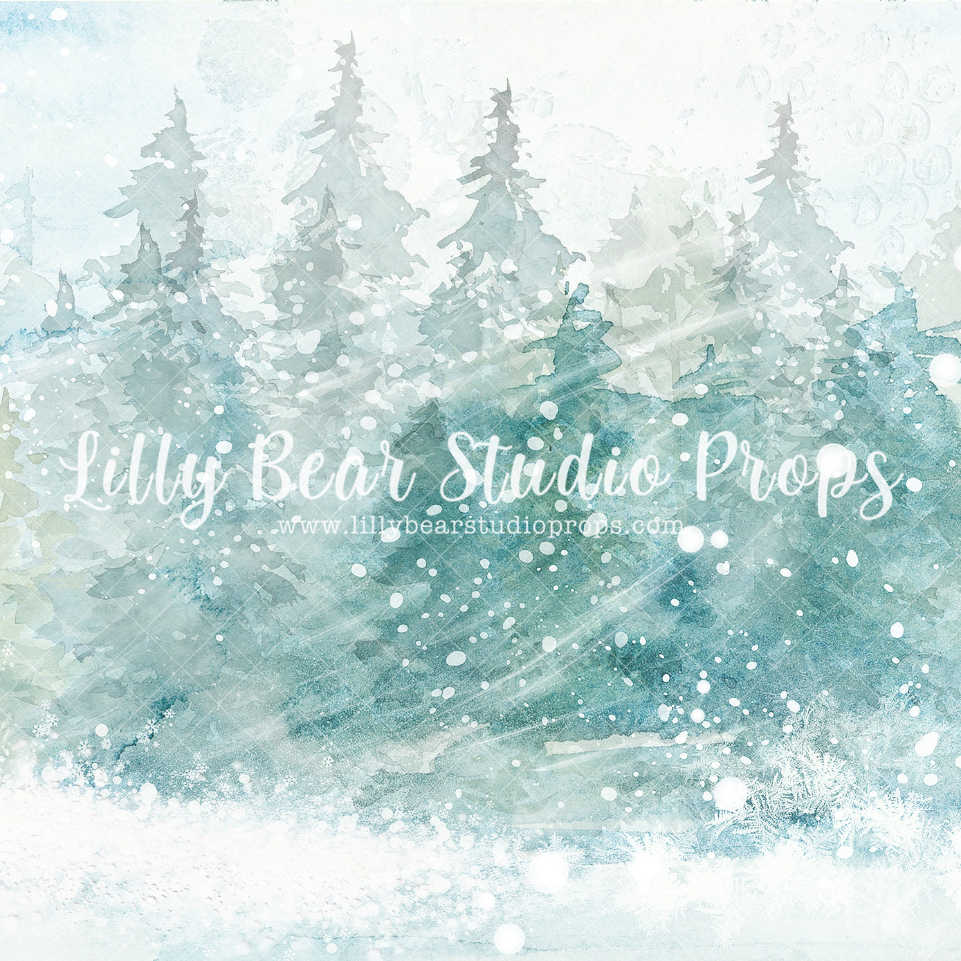 Snowy Forest - Lilly Bear Studio Props, animals, autumn forest, dark forest, enchanted forest, Fabric, FABRICS, fall forest, forest, forest animals, forest entry, forest floor, forest friends, forest painting, fox, green forest, into the wild, lanterns, little wild one, misty forest, moon, moonlight, moonlight forest, night forest, nighttime, owl, pine forest, pine tree, pine tree forest, pine trees, raccoon, where the wild things are, wild, wild animal, wild one, wild things, woodland forest