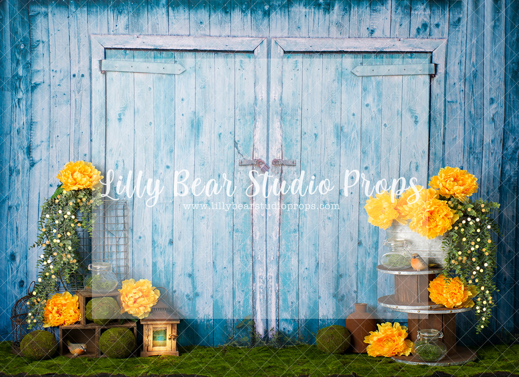 Sunshine Spring Day - Lilly Bear Studio Props, barn doors, boho spring, FABRICS, flower barn doors, flower garden, flower stand, spring, spring camper, spring garden