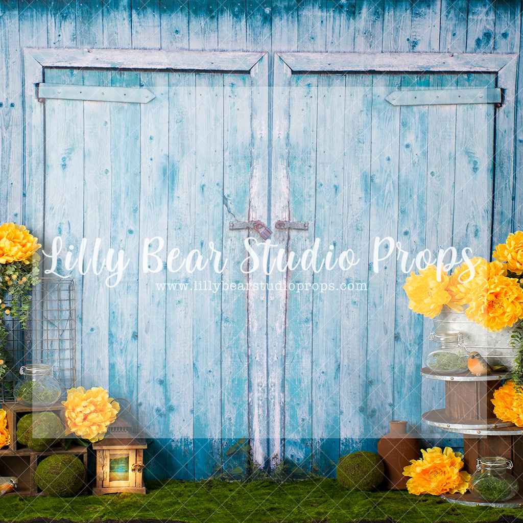 Sunshine Spring Day - Lilly Bear Studio Props, barn doors, boho spring, FABRICS, flower barn doors, flower garden, flower stand, spring, spring camper, spring garden
