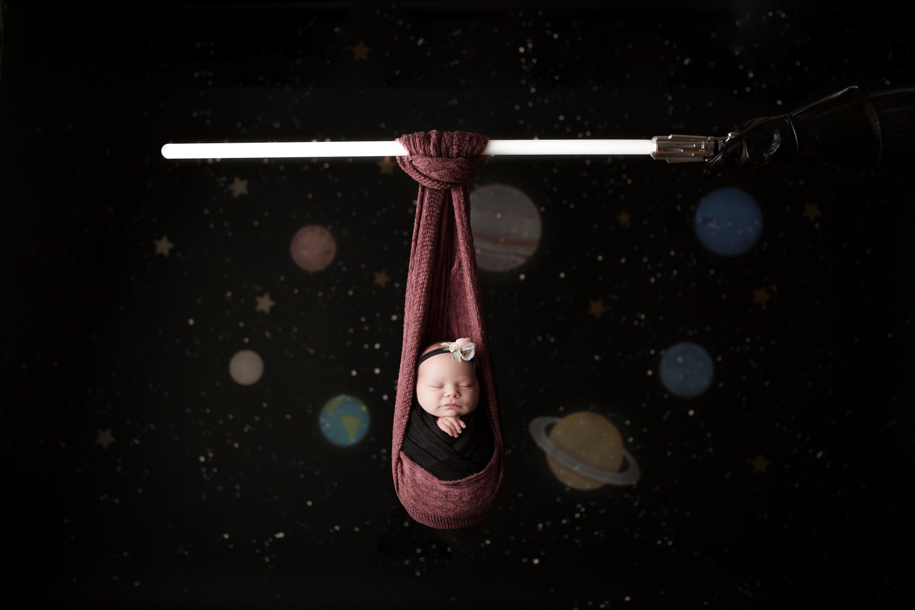 Lost In Space by EllaBean sold by Lilly Bear Studio Props, astronaut - boys - hand painted - night sky - planets - plut