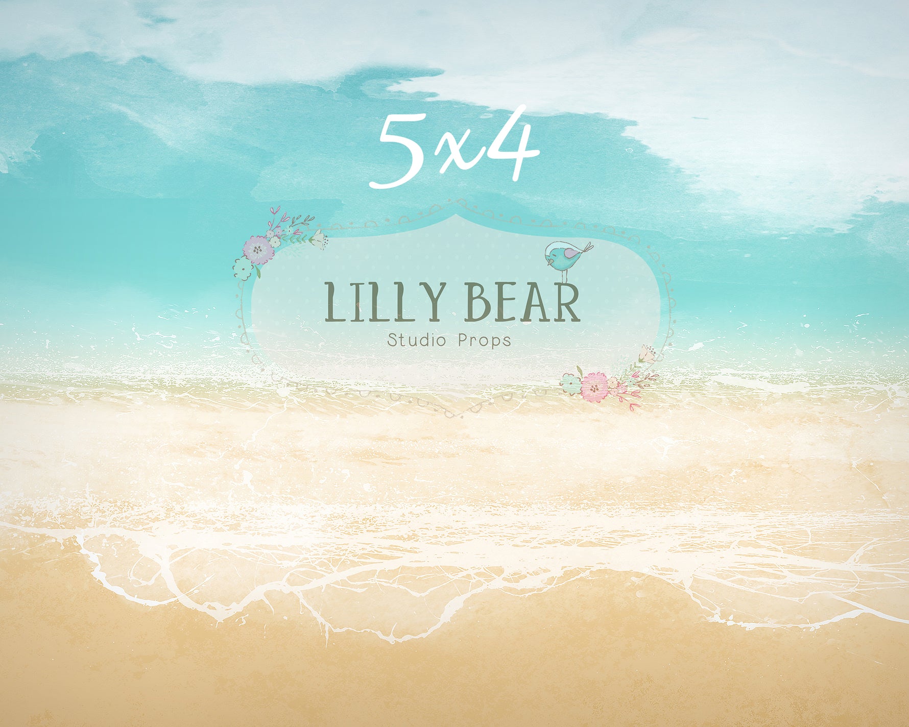 Sandy Beach by Lilly Bear Studio Props sold by Lilly Bear Studio Props, beach - clouds - FABRICS - island - sand - wate