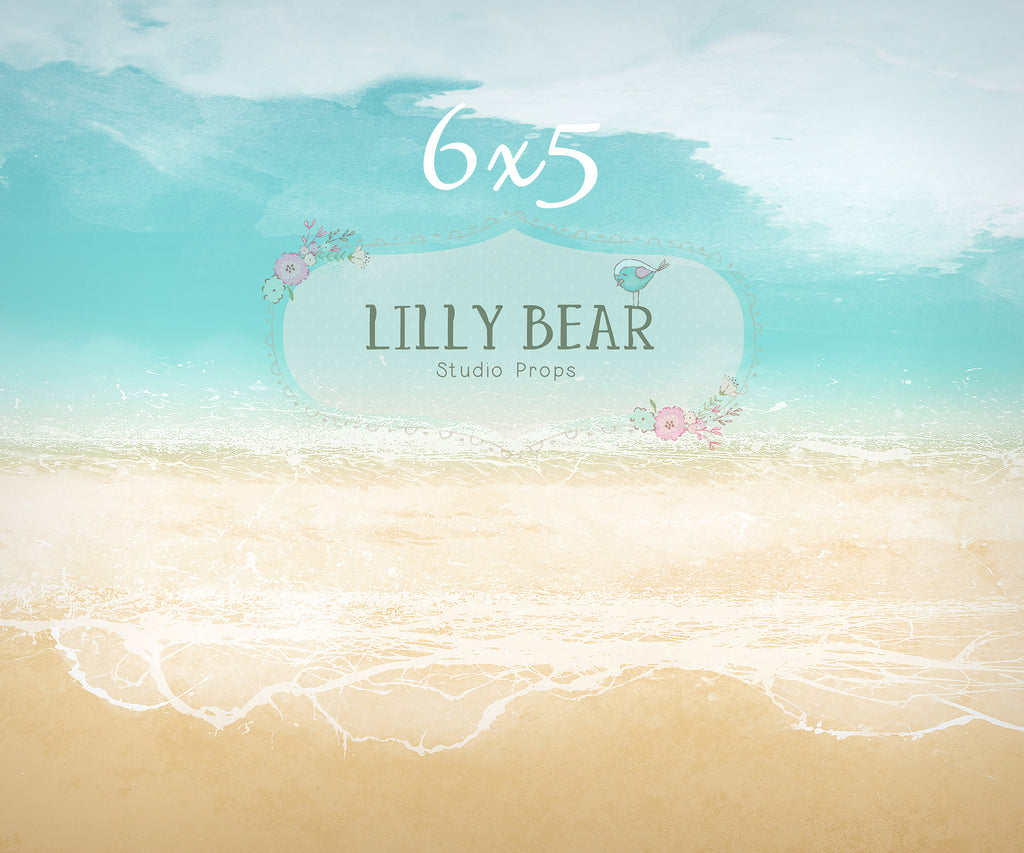 Sandy Beach by Lilly Bear Studio Props sold by Lilly Bear Studio Props, beach - clouds - FABRICS - island - sand - wate
