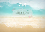 Sandy Beach by Lilly Bear Studio Props sold by Lilly Bear Studio Props, beach - clouds - FABRICS - island - sand - wate