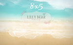 Sandy Beach by Lilly Bear Studio Props sold by Lilly Bear Studio Props, beach - clouds - FABRICS - island - sand - wate