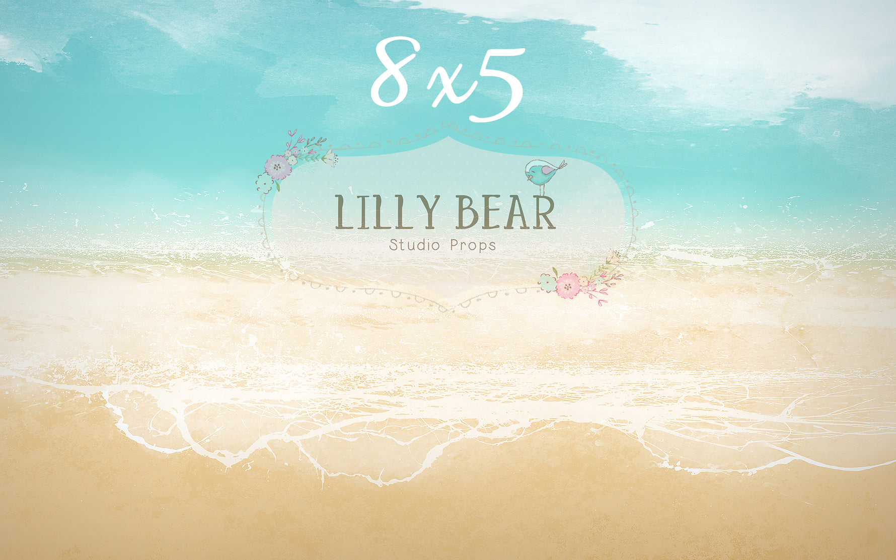 Sandy Beach by Lilly Bear Studio Props sold by Lilly Bear Studio Props, beach - clouds - FABRICS - island - sand - wate