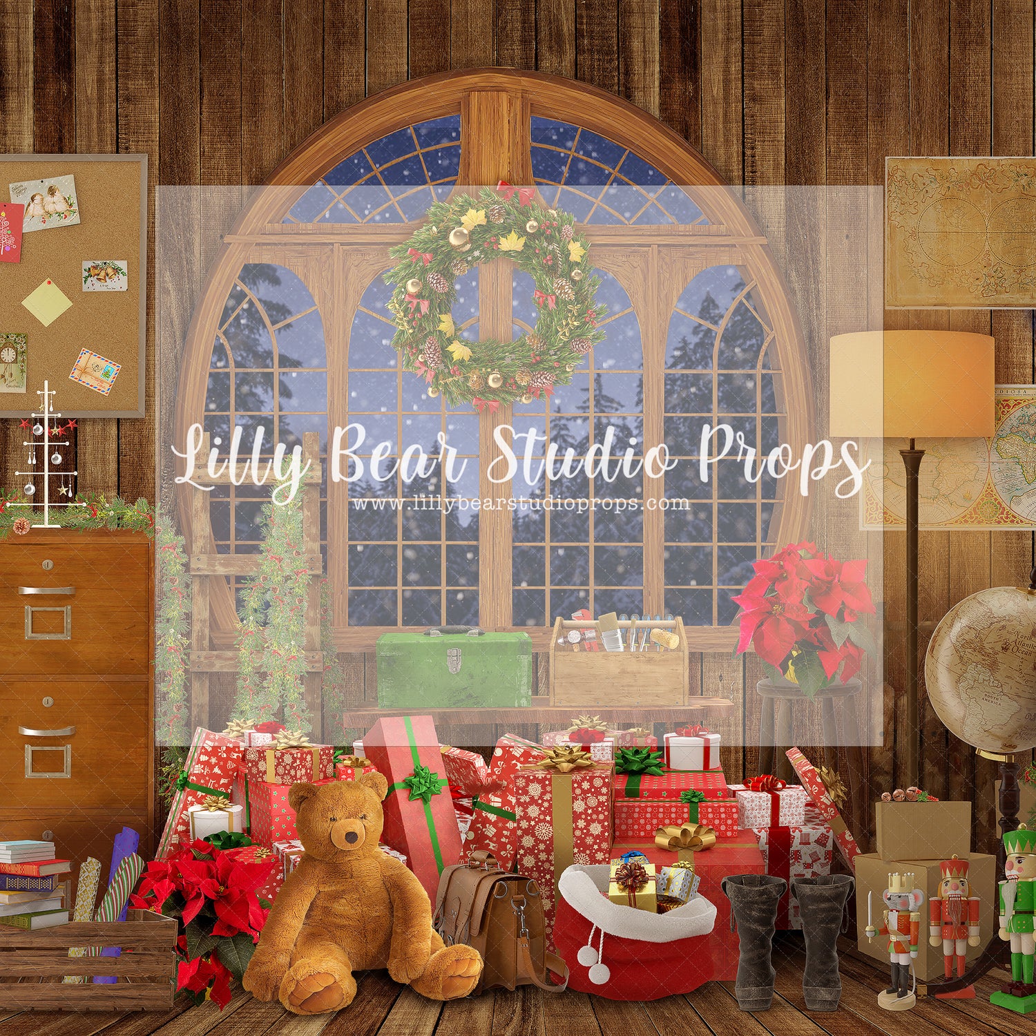 Santa's Filling Cabinet - Lilly Bear Studio Props, christmas, Cozy, Decorated, Festive, Giving, Holiday, Holy, Hopeful, Joyful, Merry, Peaceful, Peacful, Red & Green, Seasonal, Winter, Xmas, Yuletide