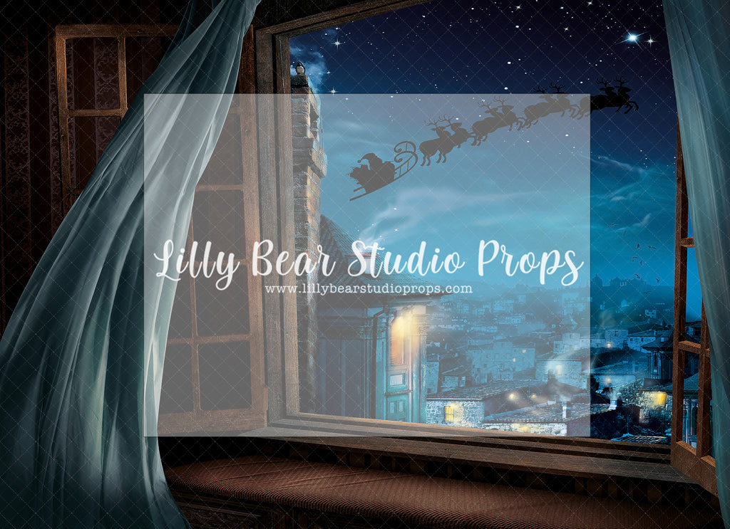 Santa's evening ride - Lilly Bear Studio Props, christmas, Cozy, Decorated, Festive, Giving, Holiday, Holy, Hopeful, Joyful, Merry, Peaceful, Peacful, Red & Green, Seasonal, Winter, Xmas, Yuletide