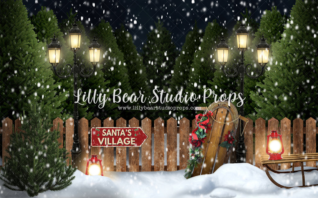 Santas Snowy Village by Jessica Ruth Photography sold by Lilly Bear Studio Props, candles - chrismas lights - christmas