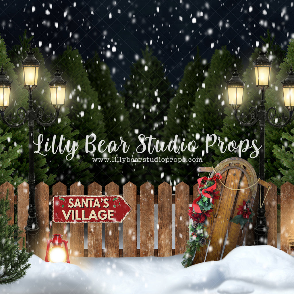 Santas Snowy Village by Jessica Ruth Photography sold by Lilly Bear Studio Props, candles - chrismas lights - christmas