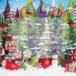 Santa's Sweet Village - Lilly Bear Studio Props, christmas, Cozy, Decorated, elf, elf on the shelf, Festive, Giving, Holiday, Holy, Hopeful, Joyful, Merry, north pole, Peaceful, Peacful, Red & Green, santa, santa candy cane, santa hat, santa magic, santa shop, santa workshop, santa's workshop, santas toy shop, santas toys, santas village, Seasonal, snowman, Winter, Wrinkle Free Fabric, Xmas, Yuletide