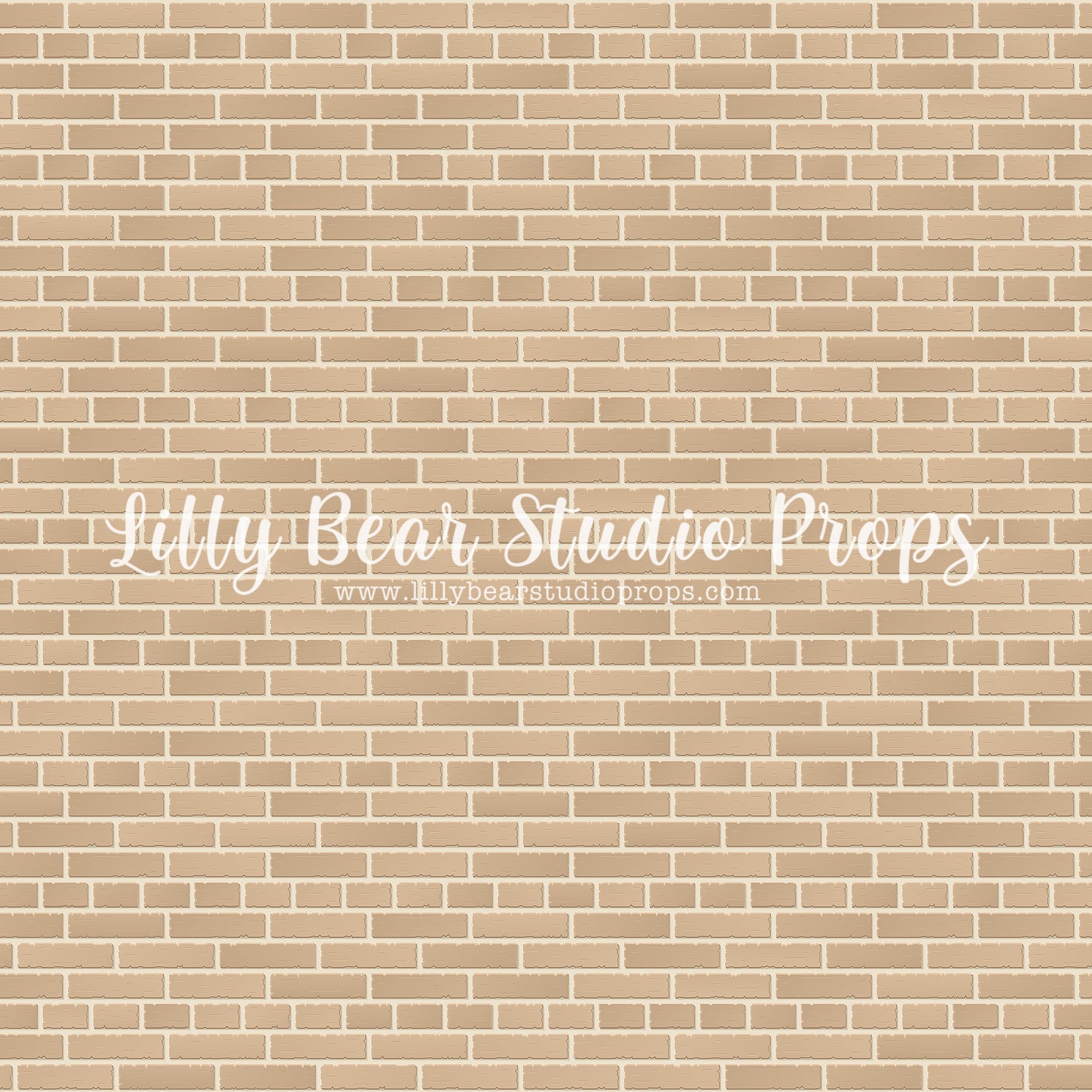 School Brick Wall by Lilly Bear Studio Props sold by Lilly Bear Studio Props, brick - Brick Wall - cream brick - fabric
