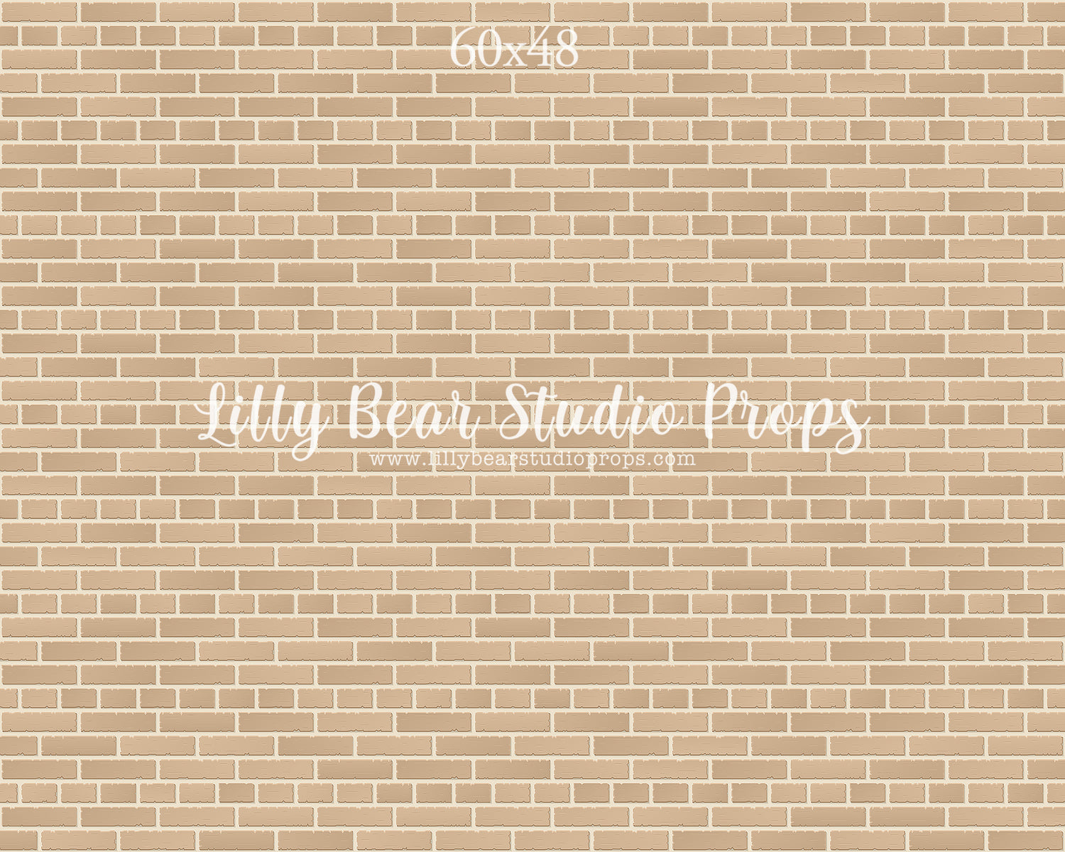 School Brick Wall by Lilly Bear Studio Props sold by Lilly Bear Studio Props, brick - Brick Wall - cream brick - fabric