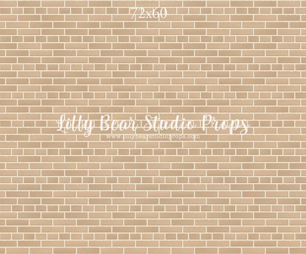 School Brick Wall by Lilly Bear Studio Props sold by Lilly Bear Studio Props, brick - Brick Wall - cream brick - fabric