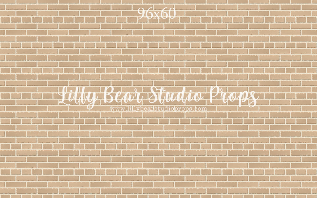 School Brick Wall by Lilly Bear Studio Props sold by Lilly Bear Studio Props, brick - Brick Wall - cream brick - fabric