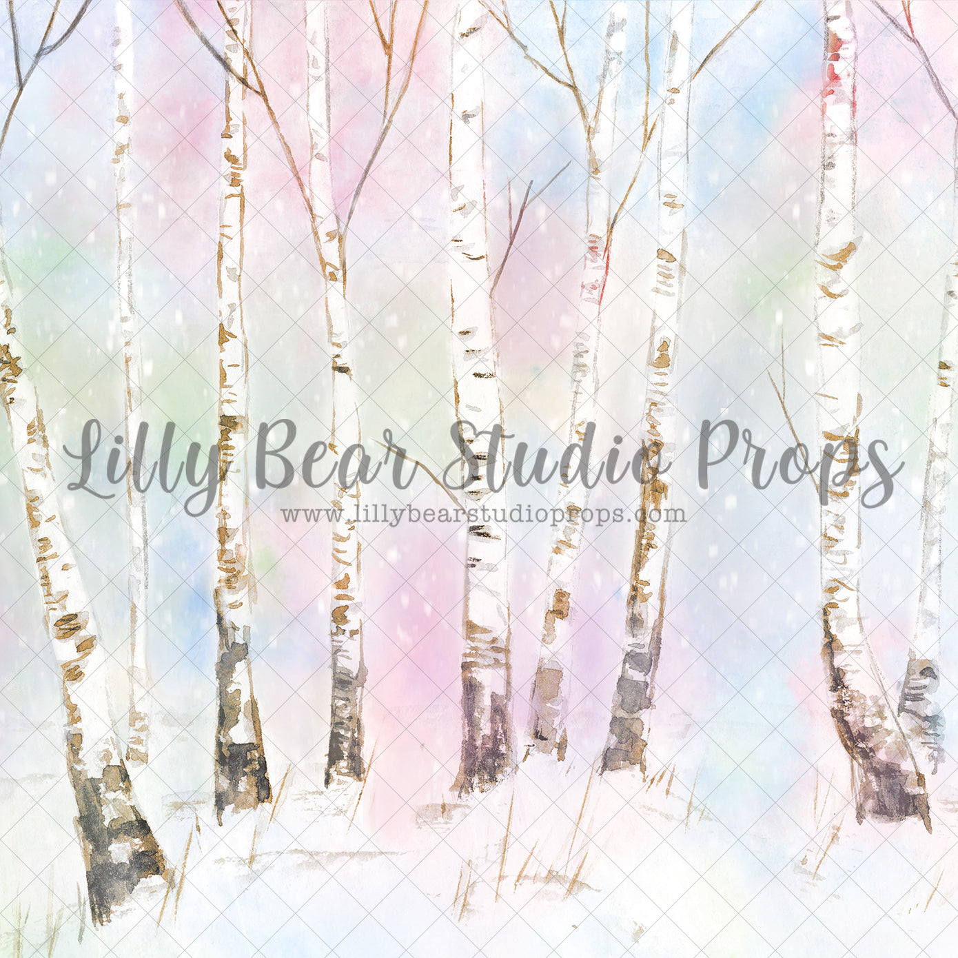 Serenity Forest - Lilly Bear Studio Props, birch, birch forest, birch trees, castle, color forest, colourful forest, fantasy, frozen, girls, hand painted, ice, one-derland, onederland, pastel forest, snow, snowy trees, white winter, white winter forest, winter, winter one-derland, winter onederland
