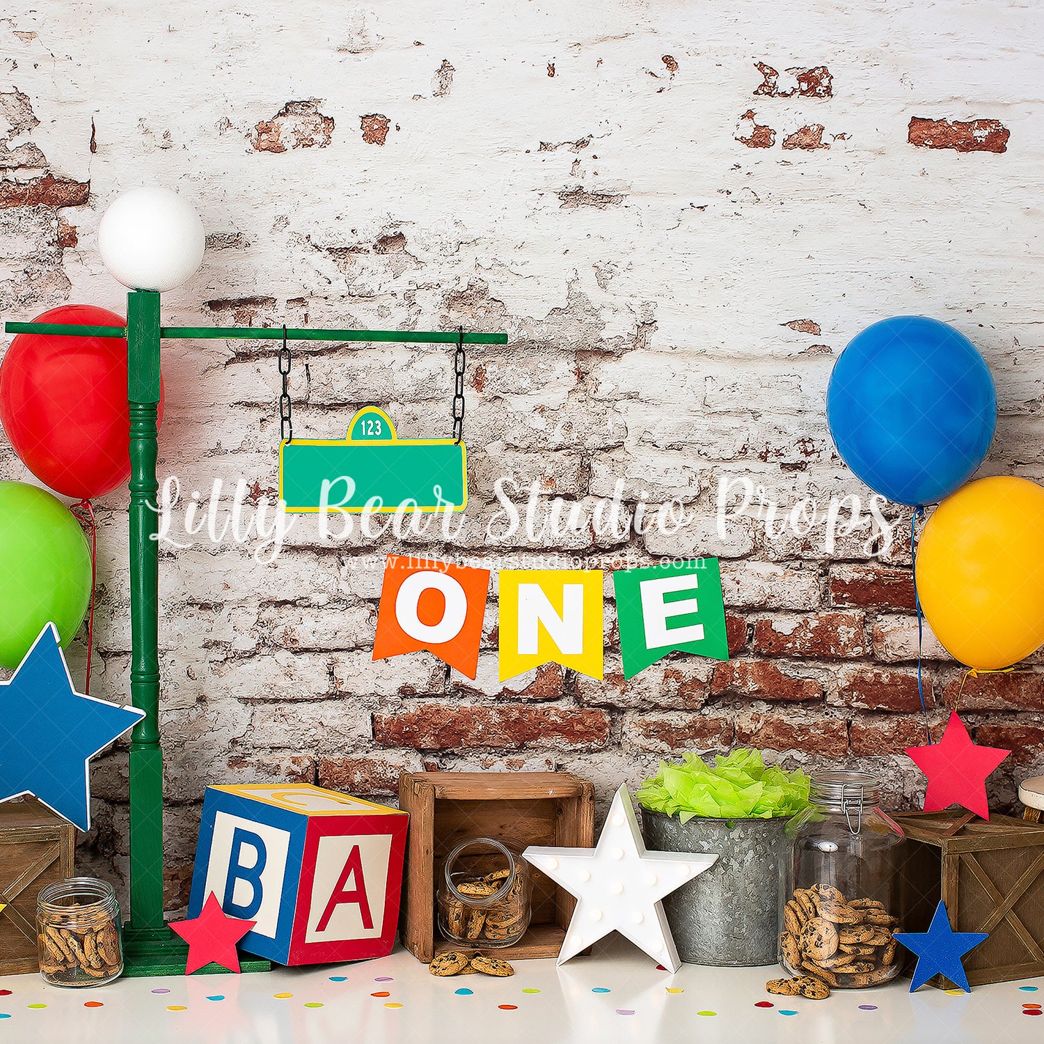 Friendly Street "ONE" - Lilly Bear Studio Props, big bird, burt, cookie monster, cookie monter, elmo, ernie and bert, FABRICS, oscar the grouch, seasme street, sesame street