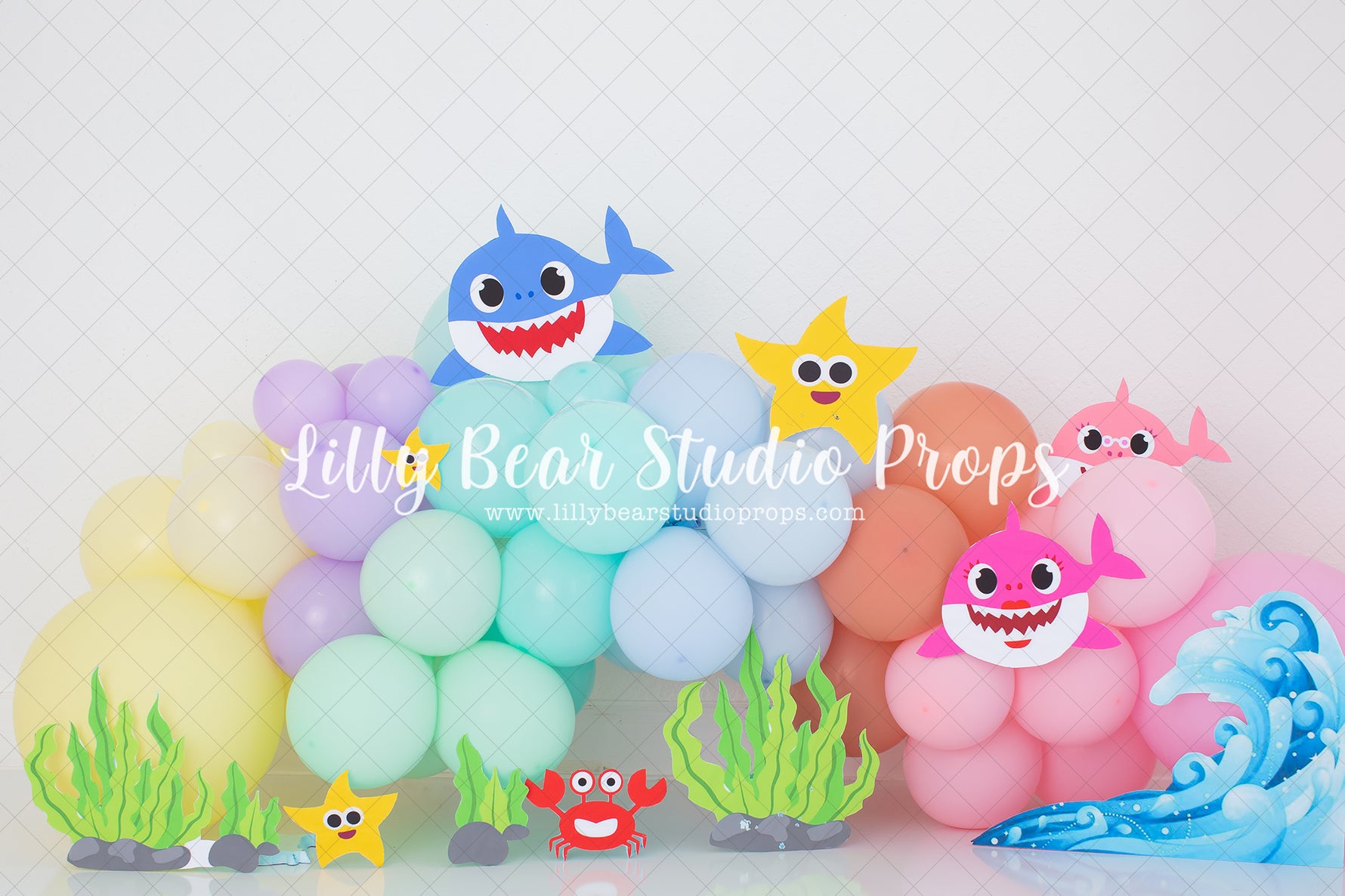 Sharky Baby - Lilly Bear Studio Props, baby shark, coral reef, fish, fish tank, go fish, gold fish, mommy shark, shark, sharky, star fish, starfish, under the sea