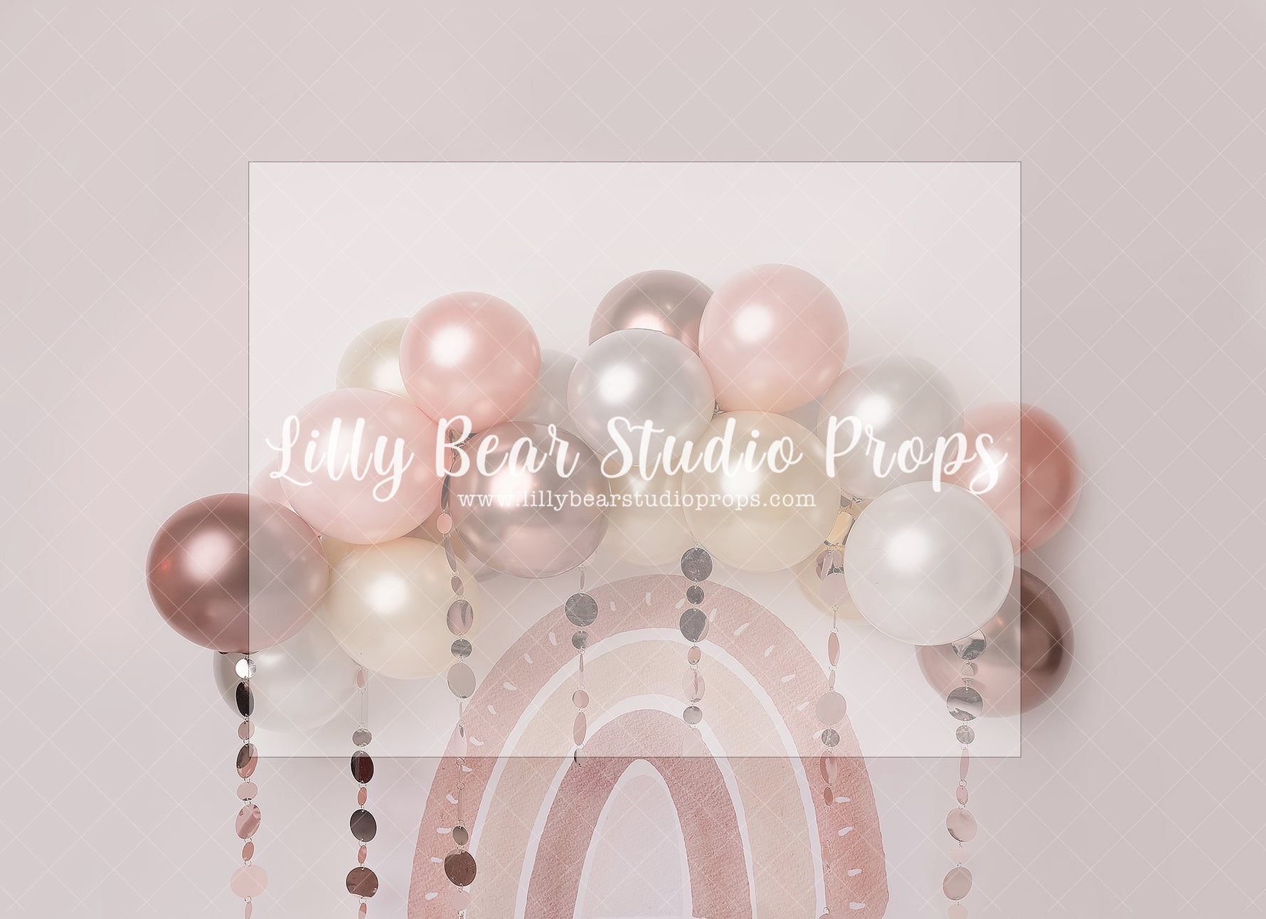 Shimmer Scandi Balloon Rainbow - Lilly Bear Studio Props, anchor, arrows, balloon, balloon chic, balloon garland, balloons, boho chic, bow and arrow, cake smash, FABRICS, girl, metallic, metallic balloon, metallic balloons, mint, pastel, pink, pretty cake smash, scandinavian, Scandinavian rainbow, spring scandinavian
