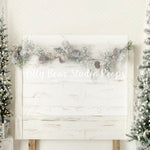 Shimmering Pine Headboard - Lilly Bear Studio Props, christmas, Cozy, Decorated, Festive, Giving, Holiday, Holy, Hopeful, Joyful, Merry, Peaceful, Peacful, Red & Green, Seasonal, Winter, Xmas, Yuletide
