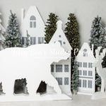 Shining North Village Friends - Lilly Bear Studio Props, arctic pines, christmas, christmas village, evergreen trees, evergreens, holiday, holiday christmas, pine trees, silver winter, snow, snowflakes, snowy forest, snowy pine, snowy pine trees, snowy trees, village, white christmas, white holiday, white winter, winter, winter christmas, winter diamond