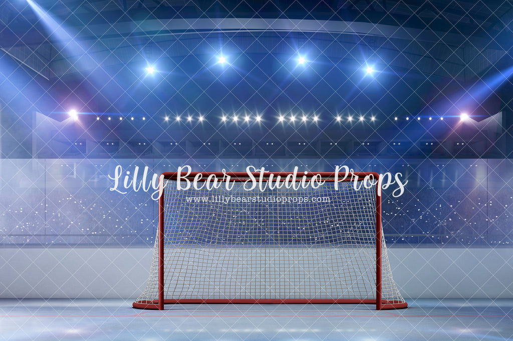 Shoots & Scores - Lilly Bear Studio Props, all star, all start, arena, boy sports, goal, he shoots he scores, hockey, hockey arena, hockey ice, hockey net, hockey puck, hockey sport, hockey star, hockey stick, leaf hockey, net, skating arena, skating ice, sports, sports game, sports party, sports team, sports theme, Wrinkle Free Fabric