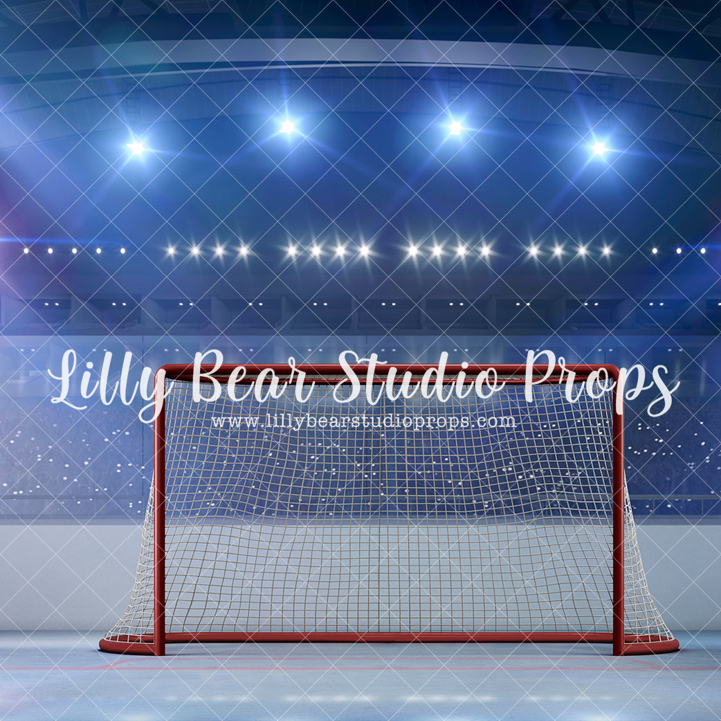 Shoots & Scores - Lilly Bear Studio Props, all star, all start, arena, boy sports, goal, he shoots he scores, hockey, hockey arena, hockey ice, hockey net, hockey puck, hockey sport, hockey star, hockey stick, leaf hockey, net, skating arena, skating ice, sports, sports game, sports party, sports team, sports theme, Wrinkle Free Fabric