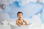 Silver Twinkle Star Balloon Garland by Jessica Ruth Photography sold by Lilly Bear Studio Props, little star - silver