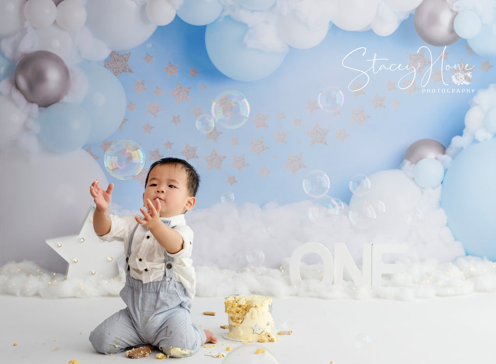 Silver Twinkle Star Balloon Garland by Jessica Ruth Photography sold by Lilly Bear Studio Props, little star - silver