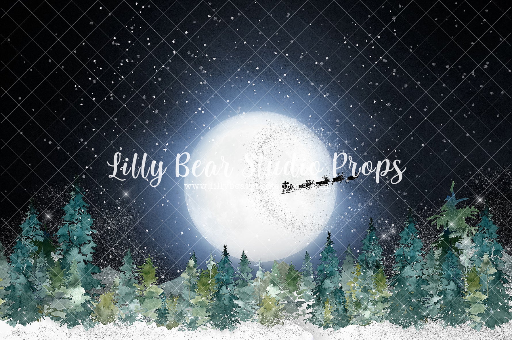 Silvery Moon - Lilly Bear Studio Props, animals, autumn forest, dark forest, enchanted forest, Fabric, FABRICS, fall forest, forest, forest animals, forest entry, forest floor, forest friends, forest painting, fox, green forest, into the wild, lanterns, little wild one, misty forest, moon, moonlight, moonlight forest, night forest, nighttime, owl, pine forest, pine tree, pine tree forest, pine trees, raccoon, where the wild things are, wild, wild animal, wild one, wild things, woodland forest