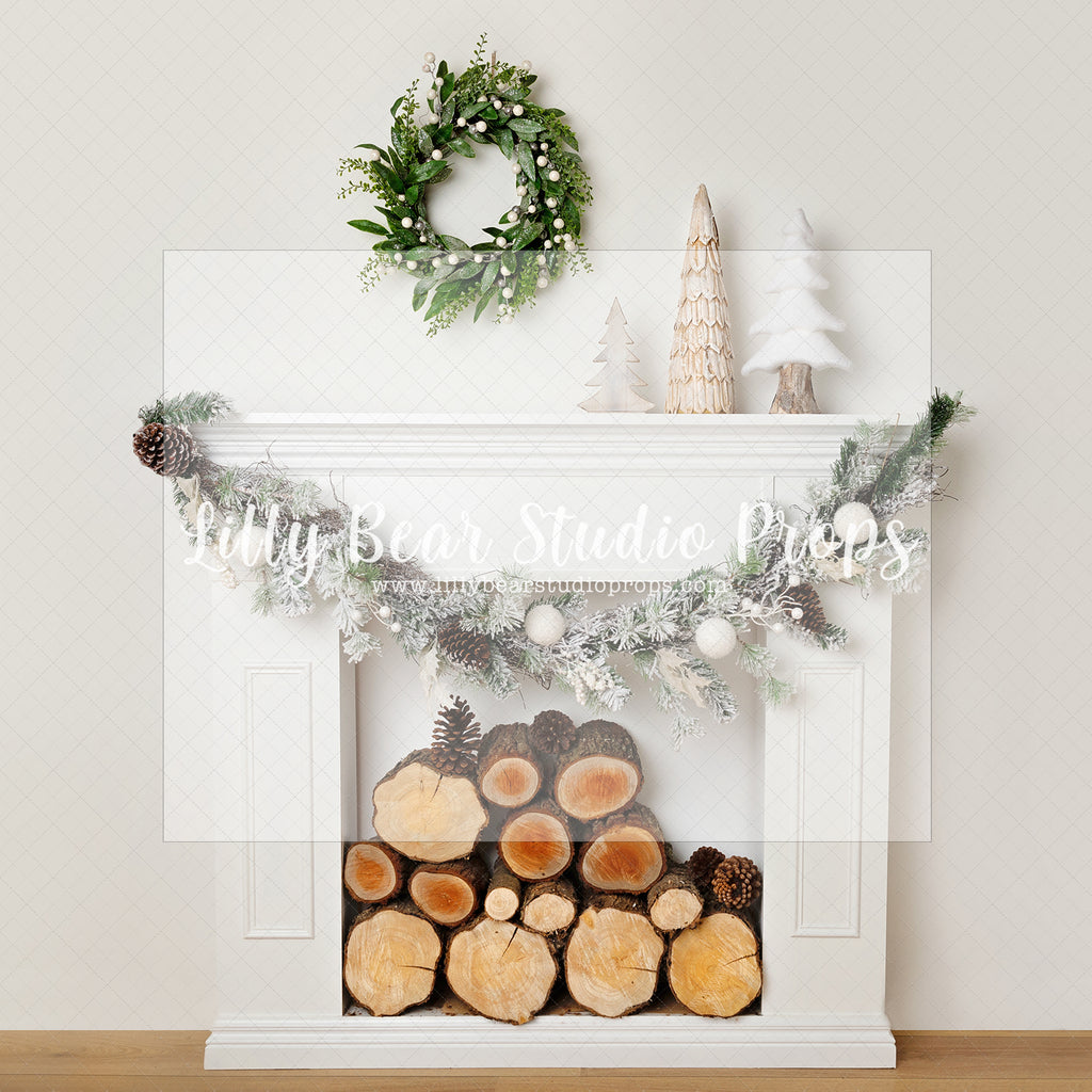 Simple Christmas Fireplace - Lilly Bear Studio Props, christmas, Cozy, Decorated, Festive, Giving, Holiday, Holy, Hopeful, Joyful, Merry, Peaceful, Peacful, Red & Green, Seasonal, Winter, Xmas, Yuletide