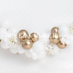 Simply White - Lilly Bear Studio Props, all white, balloon, balloon arch, balloon garland, balloon party, balloon wall, balloons, birthday, cake smash, clear balloons, elegant, first birthday, girl, girls, gold and white, metallic gold, metallic gold balloons, one year, plain white, simple, simplistic, smash, smash birthday, white, white and gold balloons, white balloons, white cloud, white clouds, white swan