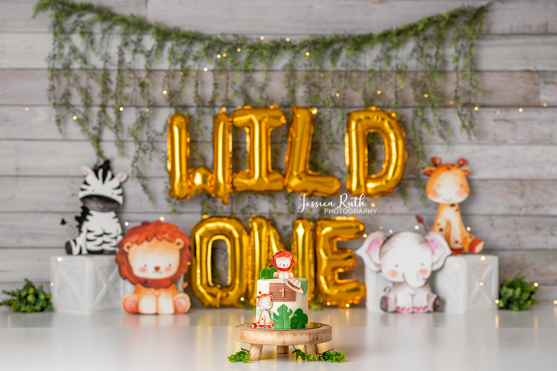 Simply Wild One Jungle - Lilly Bear Studio Props, baby jungle, elephant jungle, fabric, fine art, girls, heart jungle, into the jungle, jungle, jungle animals, jungle first birthday, jungle one, jungle party, jungle safari party, little wild one, poly, simple garland, spanish moss, vinyl, welcome to the jungle, wild jungle, wild one, wild one girl, Wrinkle Free Fabric