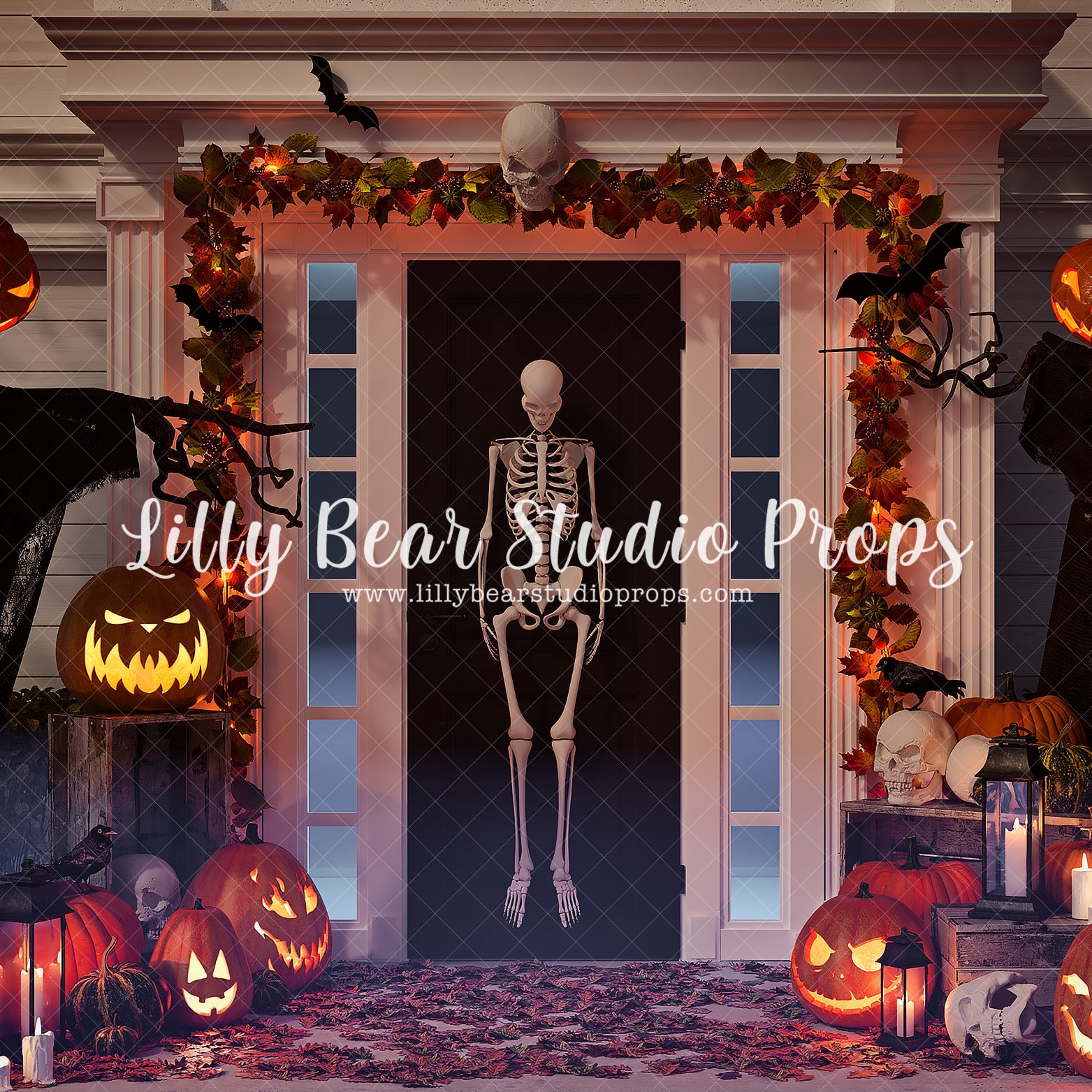 Skeleton Key Entry by Lilly Bear Studio Props sold by Lilly Bear Studio Props, autumn leaves - bat - bats - black bats