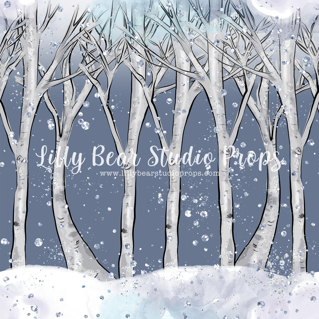 Snow Diamond by Lilly Bear Studio Props sold by Lilly Bear Studio Props, birch trees - blue - diamond - diamonds - FABR