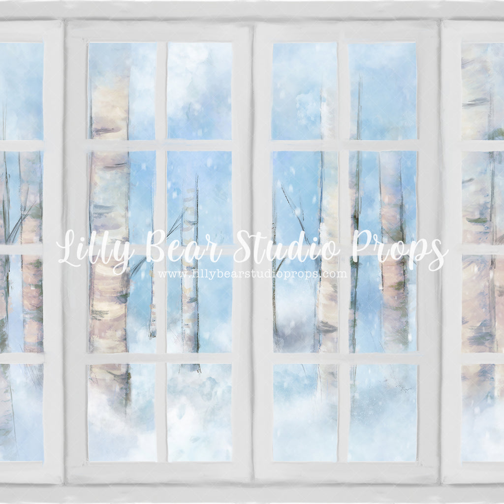 Snowy Birch Window by Jessica Ruth Photography sold by Lilly Bear Studio Props, birch - birch trees - castle - fantasy